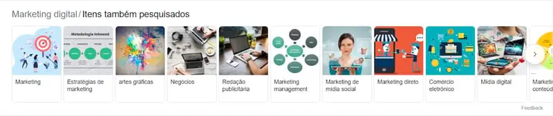 Carrossel de imagens no Google