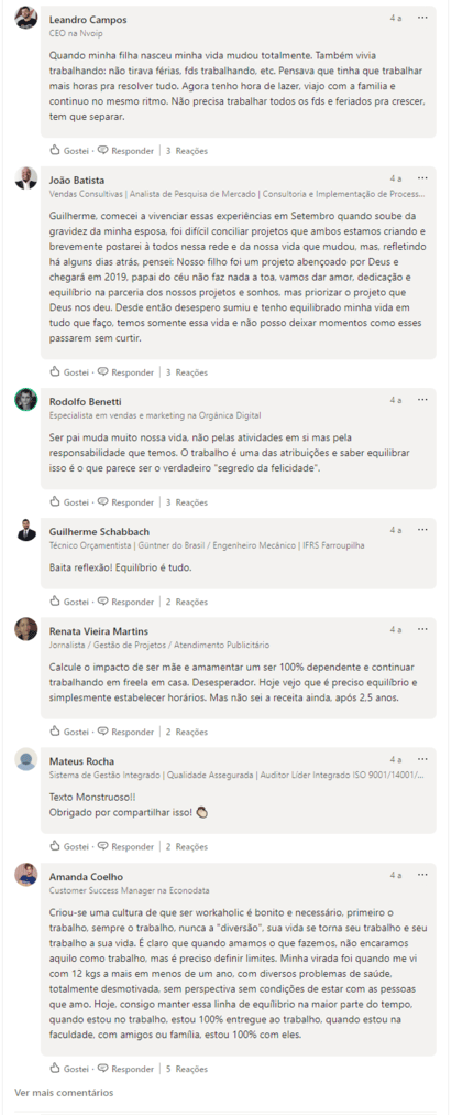 Comentários em resposta ao exemplo de copy para Marketing Digital