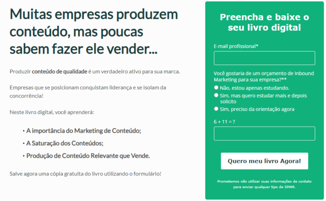 Exemplo de copy para Marketing Digital em páginas de conversão (Landing Pages)