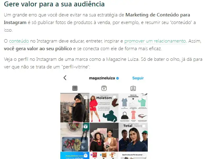 Exemplo de imagem de meio de texto