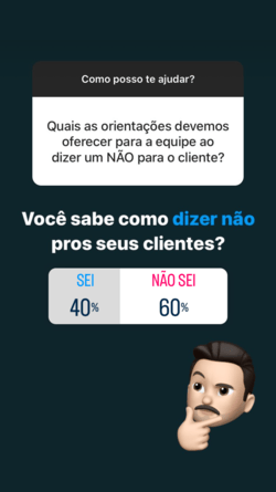 Stories no Instagram com caixa de perguntas e enquete