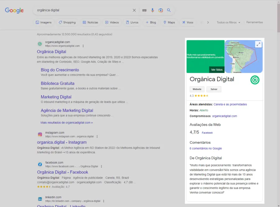 Google Meu Negócio da Orgânica Digital