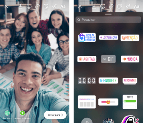 Stories no instagram