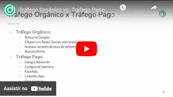 Tráfego Orgânico X Tráfego Pago