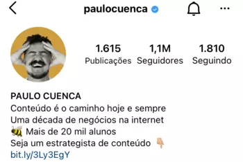 Biografia do Instagram de Paulo Cuenca