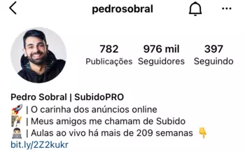 Biografia do Instagram de Pedro Sobral