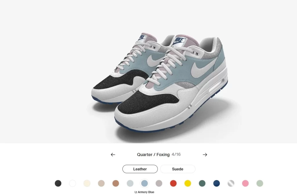 Guia do Marketing Personalizado: do conceito à prática Interface do site com produto da Nike By You